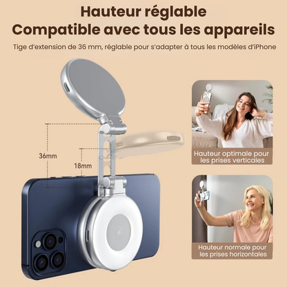 Lampe Selfie Magnétique 360° – Ta Nouvelle Arme Beauté pour des Selfies Parfaits