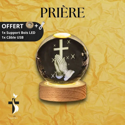 Boule de Cristal avec Gravure Chrétienne - Bingoo
