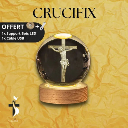 Boule de Cristal avec Gravure Chrétienne - Bingoo