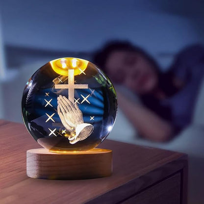 Boule de Cristal avec Gravure Chrétienne - Bingoo