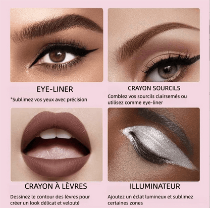 Crayon 4 - En - 1 Multifonction : Lèvres - Yeux - Sourcils - Bingoo