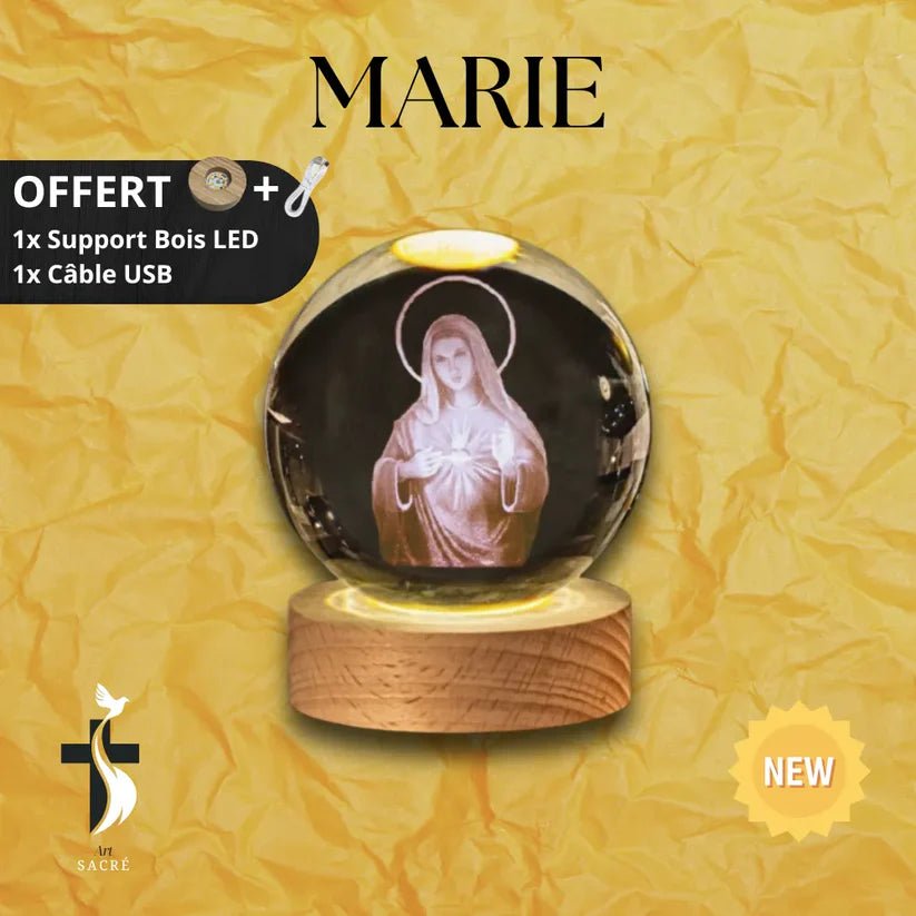 Boule de Cristal avec Gravure Chrétienne - Bingoo