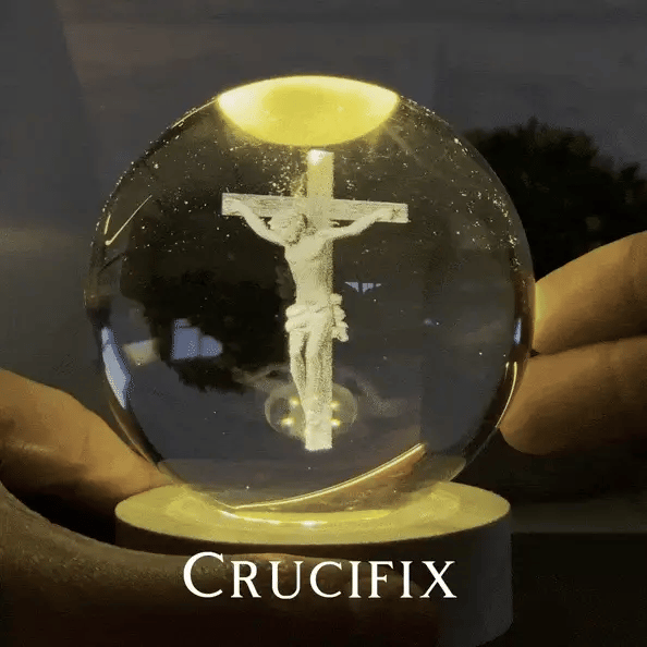 Boule de Cristal avec Gravure Chrétienne - Bingoo